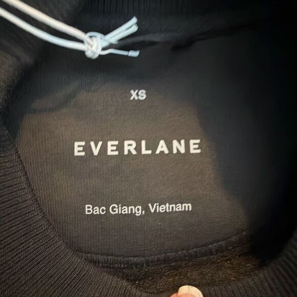 Everlane The ReNew Fleece Oversized Crewneck Sweatshirt Black Fleece Knit XS - Picture 7 of 9